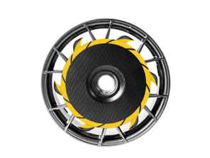 Front wheel turbo fan aero disc in dry carbon fibre for Aluminium wheel. Porsche 718 GT4 RS - SRFADPGT4RSAL